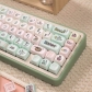 Strawberry Milk Green Pig 104+31 MOA Profile Keycap Set Cherry MX PBT Dye-subbed for Keyboard